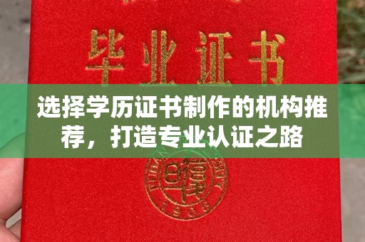 西畴选择学历证书制作的机构推荐，打造专业认证之路